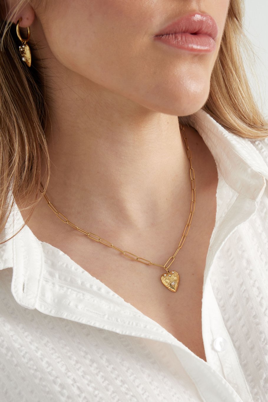 Collana cuore d'oro - Colore oro Immagine3
